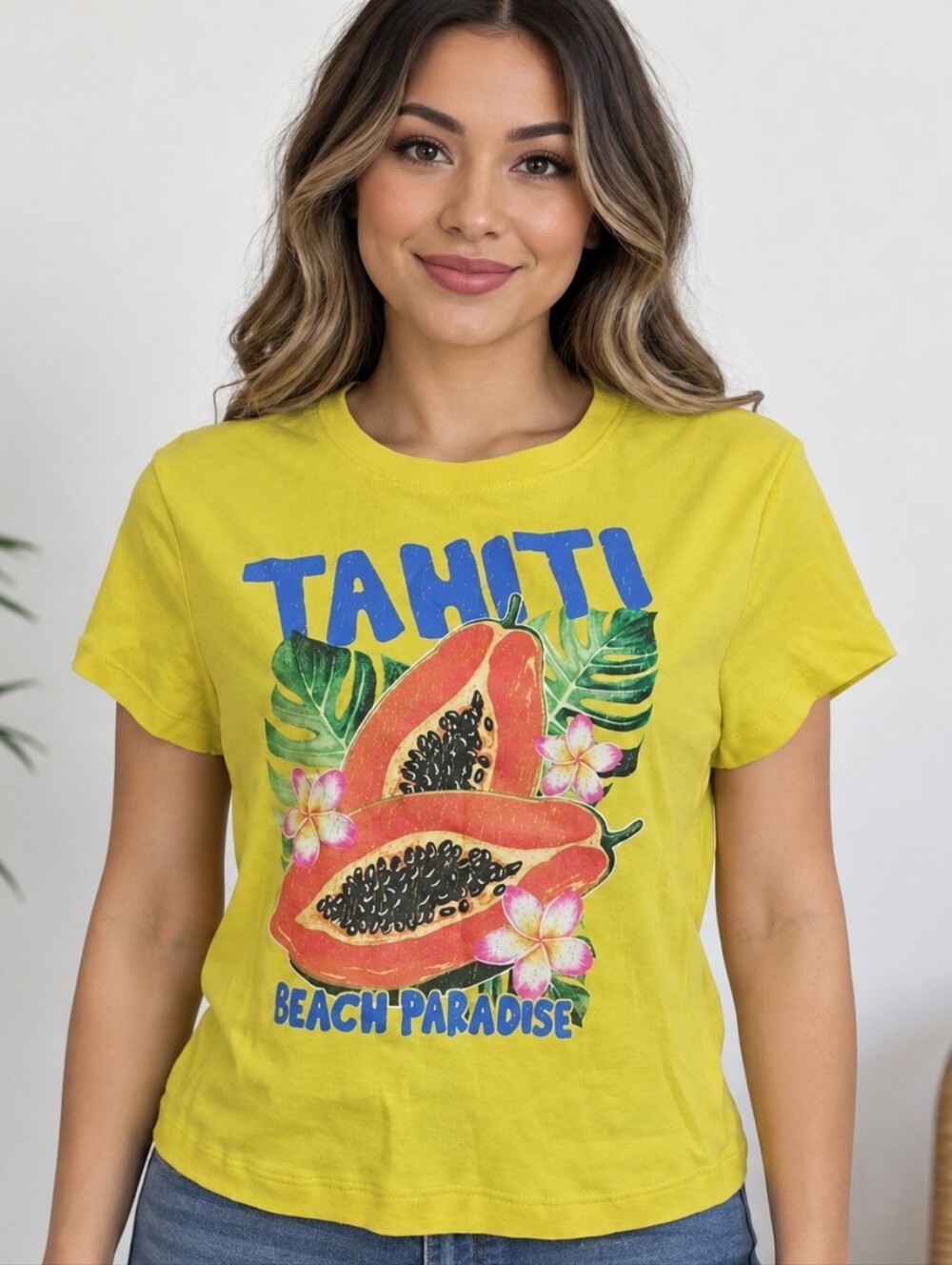 Yellow Graphic Baby Tee